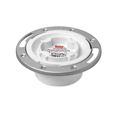 Oatey 43613 Easy Tap 4 x 3 in. PVC EZ Iron Pipe Thread Tap On Pipe Closet Flange With Stainless Steel Ring