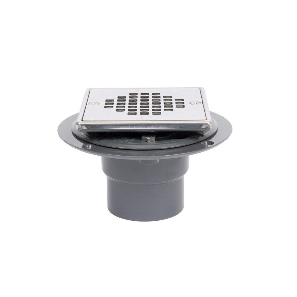 Oatey 42273 130 Series 2 in. DWV PVC Low Profile Drain with Screw Strainer, Ring and Plug