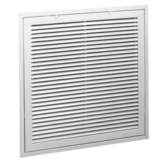 Hart & Cooley 43954 20 x 20 White Steel Fixed-Bar Filter Grille with R 4 2 Fiberglass Insulated Back