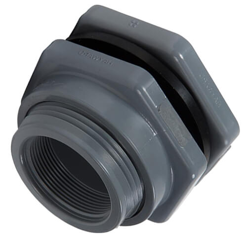 Hayward BFAS1020CES 2 PVC Bulkhead Fitting w/EPDM Gasket Socket x Thread