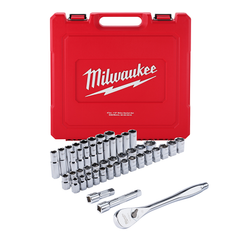 Milwaukee 48-22-9010 1/2 Drive 47 Pc. Ratchet and Socket Set SAE Metric