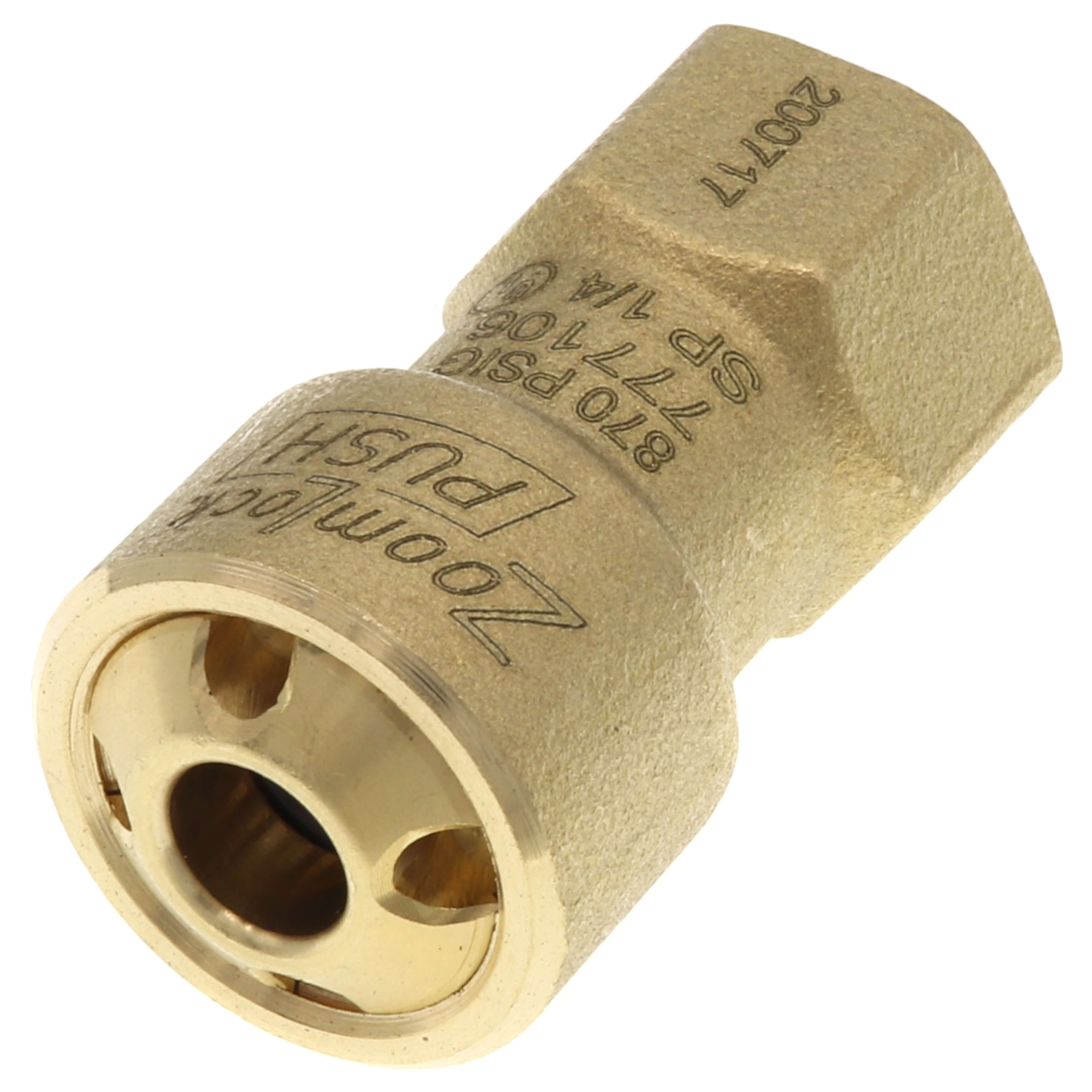 Parker Hannifin 777106 1/4 ZoomLock PUSH R410A Optimized SAE Flare Adapter PZKP-F4-HNBR