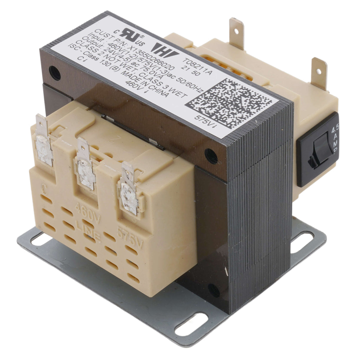 Trane TRR00826 460-575 V-PRI 24 V-SEC 75 VA Transformer