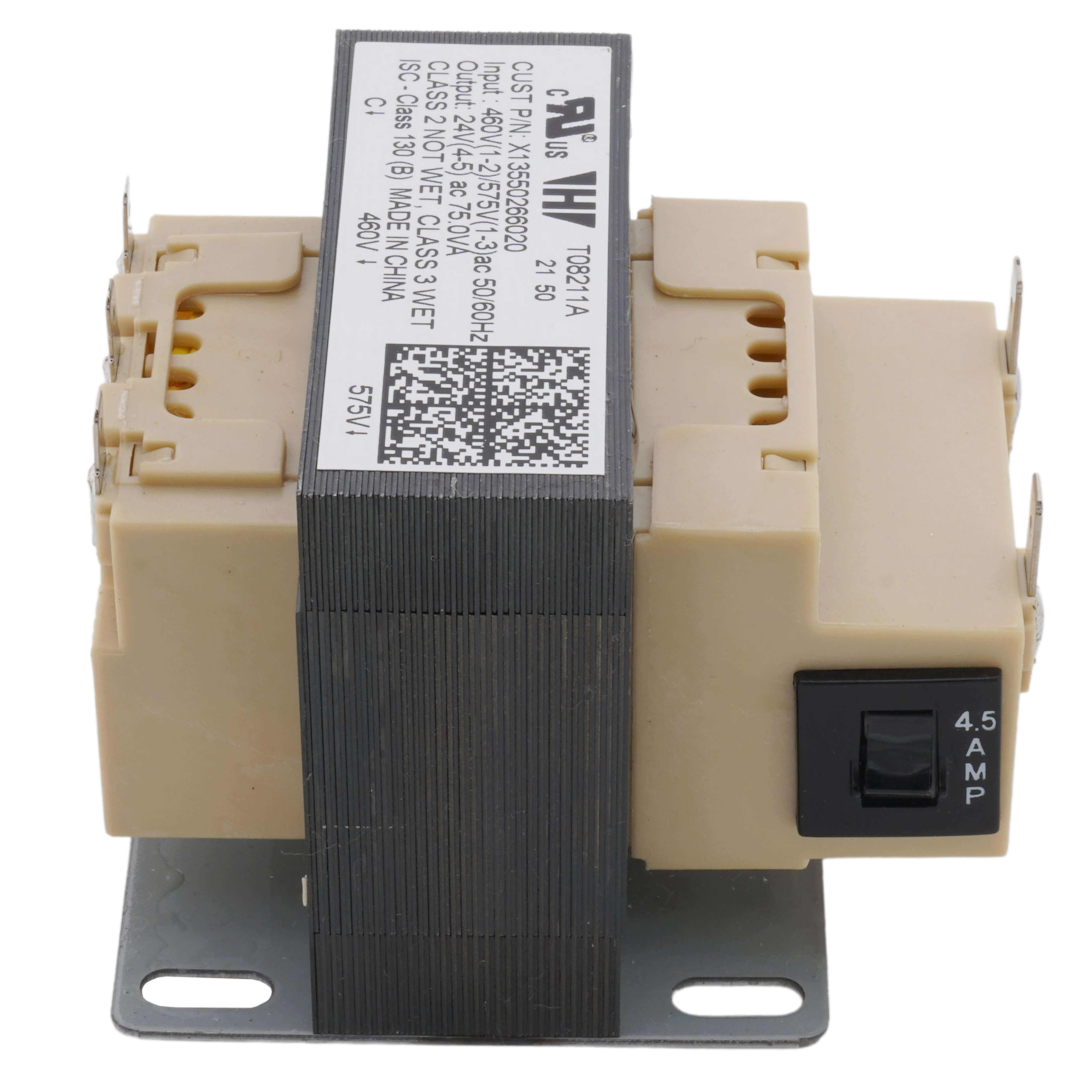 Trane TRR00826 460-575 V-PRI 24 V-SEC 75 VA Transformer