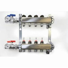 Uponor A2720702 7 Loop Stainless Steel Manifold Assy 1 1/4 With Flow Meter