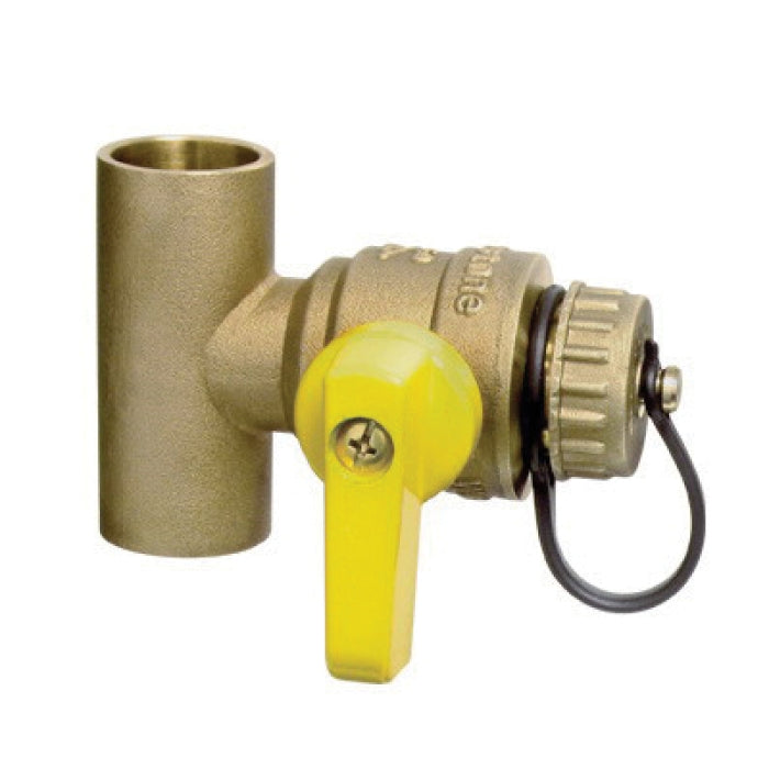 WEBSTONE Webstone H-50674W 1 SWT Lead-Free Pro-Pal T-Drain, Full Port Forged Brass Fitting, w/ Hi-Flow Hose Drain, & Adjustable Packing Gland
