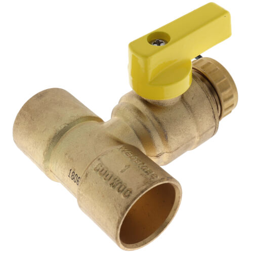 WEBSTONE Webstone H-50674W 1 SWT Lead-Free Pro-Pal T-Drain, Full Port Forged Brass Fitting, w/ Hi-Flow Hose Drain, & Adjustable Packing Gland