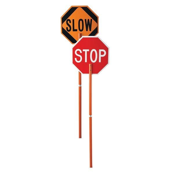 Cortina Safety 03-827P Stop & Slow Paddle Sign Non-Reflective Each