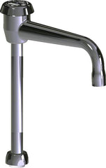 Chicago Faucets GN2BVBJKABCP Ecast® Deck Mounted 6 in. Rigid/Swing Gooseneck Spout Polished Chrome