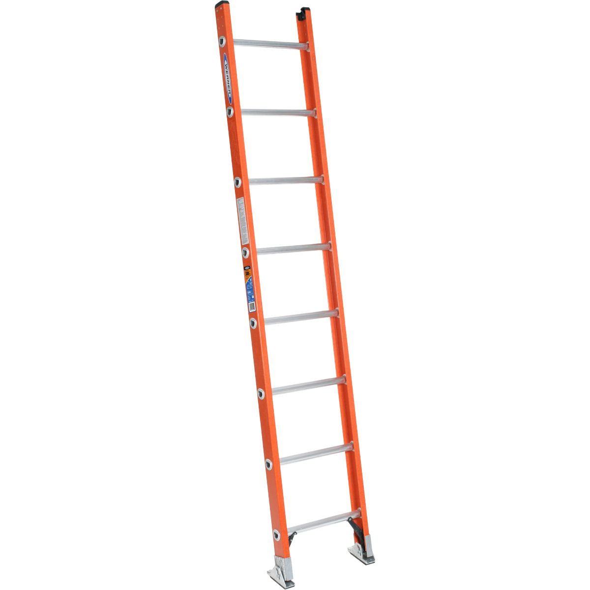 Werner D6208-1 Fiberglass D-Rung Straight Ladder 300 lb Load Capacity