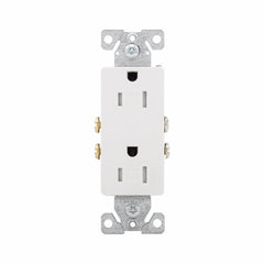 EATON TR1107W-BOX TR1107 Decorator Duplex Tamper-Resistant Straight Blade Receptacle 125 VAC 15 A 2 Poles 3 Wires