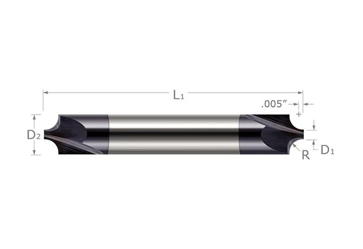 Harvey Tool 17118-C3 Corner Rounding End Mill 5/16 in Dia Cutter 2-1/2 in OAL