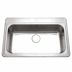 Hamat USA EDI-3322ST-11 Large Single Bowl Kitchen Sink 18GA 33 inch x 22 inch