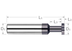 Harvey Tool 22505-C3 Standard Slotting Keyseat Cutter, Shank Connection, 3/8 in Dia Cutter, 0.02 in W Cutting, 2-1/2 in OAL, 3/8 in Dia Shank