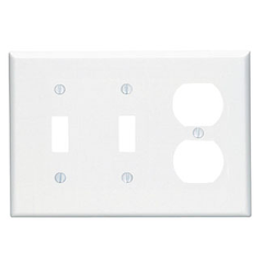 Leviton 80521-W Combination Wallplate Midway Size 3 Gang