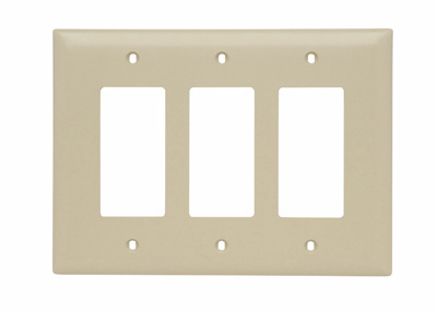 Legrand TPJ263-I Pass & Seymour Jumbo Wall Plate 3 Gang Decorator Nylon Ivory