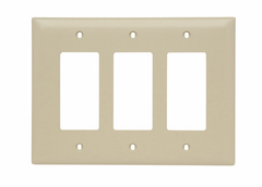 Legrand TPJ263-I Pass & Seymour Jumbo Wall Plate 3 Gang Decorator Nylon Ivory