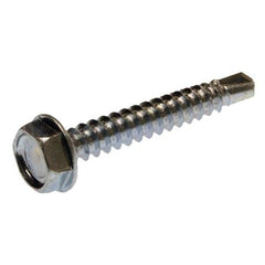 Metallics JTEKD35 Screw, #12-14, 1-1/4 in OAL, Indented Hex/Washer Head, Hex Drive, Steel, Zinc Chromate, Self-Drilling/Tapping Point