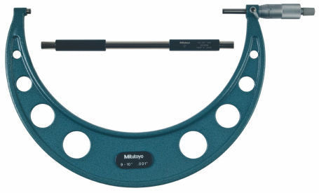 Mitutoyo 103-186 Outside Micrometer With Ratchet Stop, 9 to 10 in, Graduations: 0.001 in