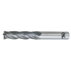 OSG 464-3125 Center Cutting Long Length Single End Standard Square End Mill, 5/16 in Dia Cutter, 1-1/8 in Length of Cut, 4 Flutes, 5/16 in Dia Shank, 3 in OAL, Bright