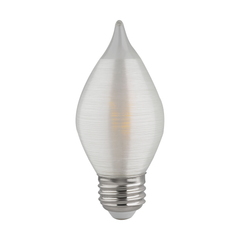 Satco S23413 4 Watt C15 LED Satin Spun Clear Medium Base 2700K 300 Lumens 120 Volt