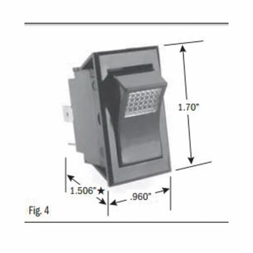 Selecta SS1104-A-125-BG Rocker Switch, 15 A, 125 VAC, DPST, (1) Bag