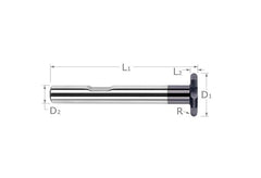 Harvey Tool 32902-C3 HAR 3/4x1/16 Carb/Altin Full Rad Key Cutter 1/2x3 Tmax.115