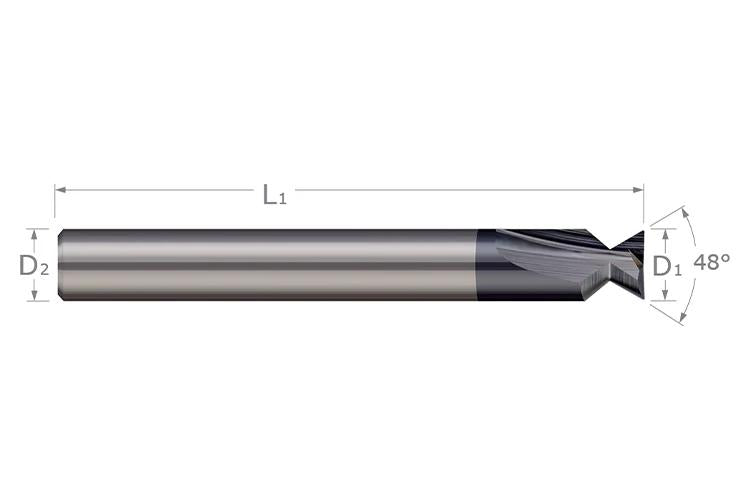 Harvey Tool 23807-C3 Parker Hannifin O-Ring Dovetail Cutter 0.07 in Diameter Cutter 1/8 in Shank Cylindrical