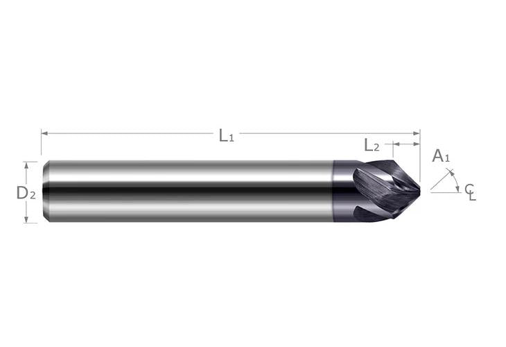 Harvey Tool 888808-C3 Chamfer Cutter 1/8 in Diameter Cutter Head 120 deg Included Angle