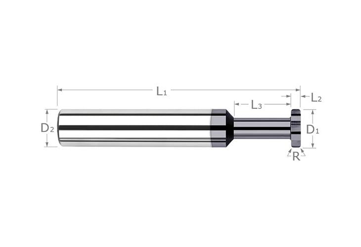 Harvey Tool 969170-C3 HAR 1/2x3/16 R.030 CARB/ALTIN KEY CUTTER 1/2x3 NECK=1/4x3/4