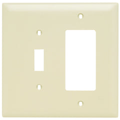 Legrand TPJ126-I Combination Wall Plate, 2 Gang, Jumbo, Ivory