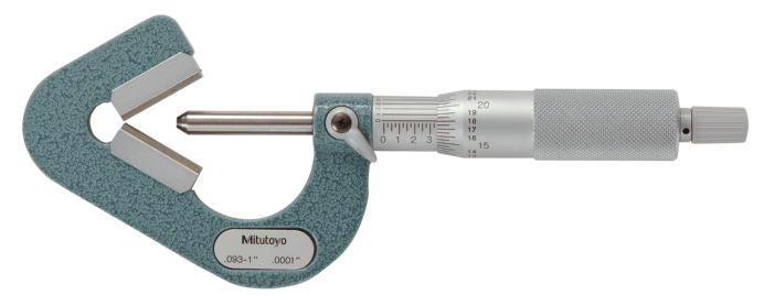 Mitutoyo 114-202 MTI .093-1 V-Anvil Micrometer 0.09 to 1 in Graduations 0.0001 in