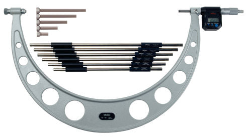 Mitutoyo 340-720 Imperial/Metric Outside Micrometer, 12 to 18 in Measuring, LCD Display, Carbide Tip