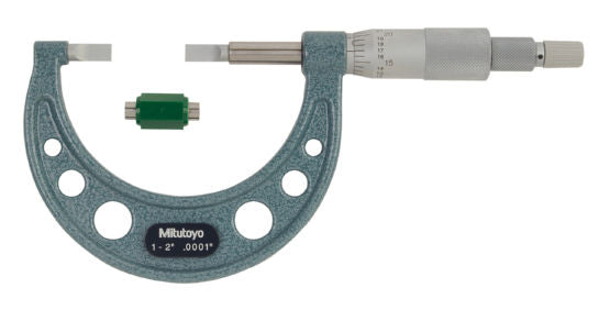 Mitutoyo 122-126-10 Blade Micrometer 1 to 2 in Measuring 0.0001 in