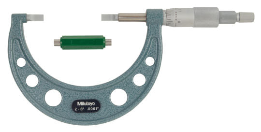 Mitutoyo 122-127-10 MTI 2-3 Blade Mic .0001 Grads Type A Steel .030x.256