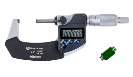 Mitutoyo 293-341-30 Coolant Proof Micrometer, 1 to 2 in Measuring, LCD Display