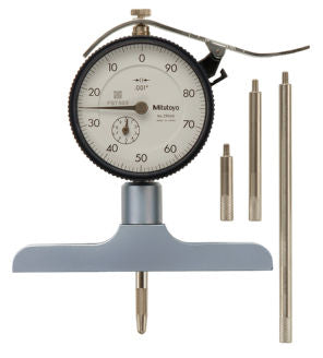 Mitutoyo 7218A MTI 8 Dial Depth Gage W/4 Base .001 Grads 12 & 4 Rods