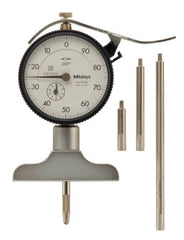 Mitutoyo 7217A MTI 8 Dial Depth Gage W/2.5 Base .001 Grads 124 Rods