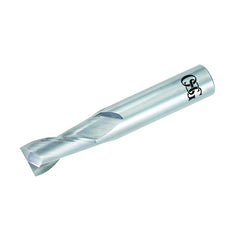 OSG 402-3750 Center Cutting Regular Length Single End Standard Square End Mill, 3/8 in Dia Cutter, 1 in Length of Cut, 2 Flutes, 3/8 in Dia Shank, 2-1/2 in OAL, Bright