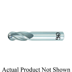 OSG 404-1250-BN11 404BN Center Cutting Regular Length Single End Standard Ball Nose End Mill, 1/8 in Dia Cutter, 1/2 in Length of Cut, 4 Flutes, 1/8 in Dia Shank, 1-1/2 in OAL, TiAlN Coated