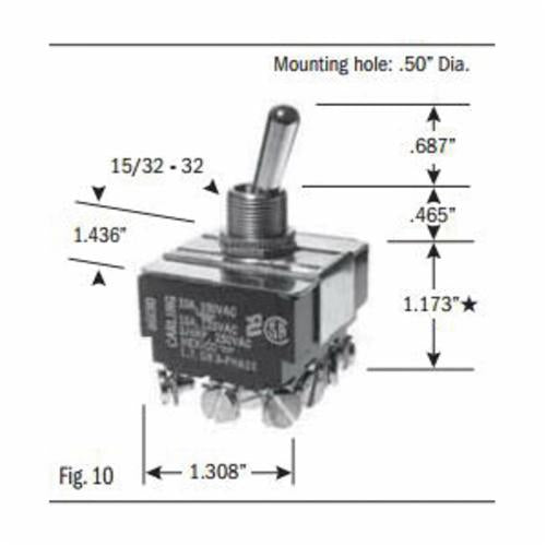 Selecta SS220-BG Toggle Switch 4PDT ON-OFF-ON 15AMP 125VAC