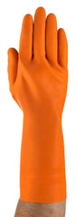 Ansell 192085 AlphaTec 29 mil Chemical Resistant and Heavy Duty Reusable Gloves in Orange Size 9