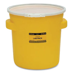 Eagle 1652 Lab Pack Poly Barrel Drum 20 gal Plastic Lever-Lock Lid Yellow