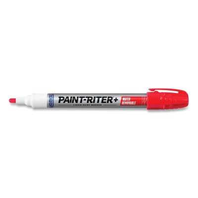 Markal 97032 Paint-Riter+ Water Removable Marker, Red, 1/8 in, Medium Tip