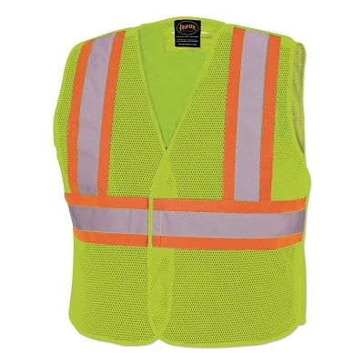 Pioneer V1030560U-L/XL Hi-Vis Tear Away Mesh Safety Vest, L/XL, Yellow