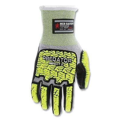 MCR Safety PD6952L Predator Mechanics Work Gloves HyperMax/Polyurethane PD6 Tire Tread Large Black Coating/Salt/Pepper Knit