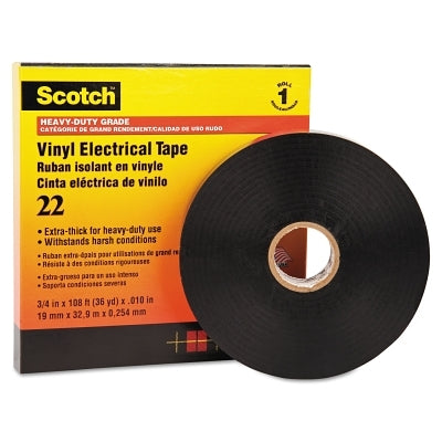 3M 7000031344 Heavy-Duty Vinyl Insulation Tapes 22 36 yd x 3/4 in Black