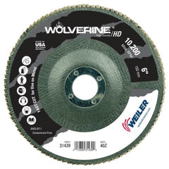 Wolverine 31439 Abrasive Flap Disc 6 in Diameter 40 Grit