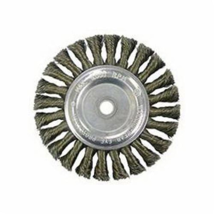 Weiler 36027 Vortec Pro Wheel Brush - 6 in Diameter - 5/8 to 1/2 in Arbor Hole