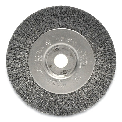 Weiler 134 Narrow Face Crimped Wire Wheel 4 Inch Diameter 1/2 Inch Width .0118 Inch Steel 6000 RPM